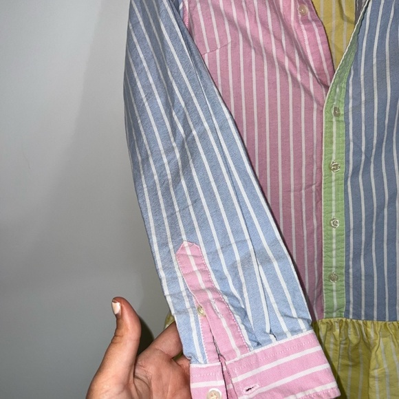 Ralph Lauren Kids' Cotton Oxford Fun Shirtdress In White Multi - Picture 4 of 13